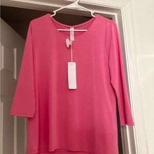 Dear Scarlett Pink Wrinkle Free Top